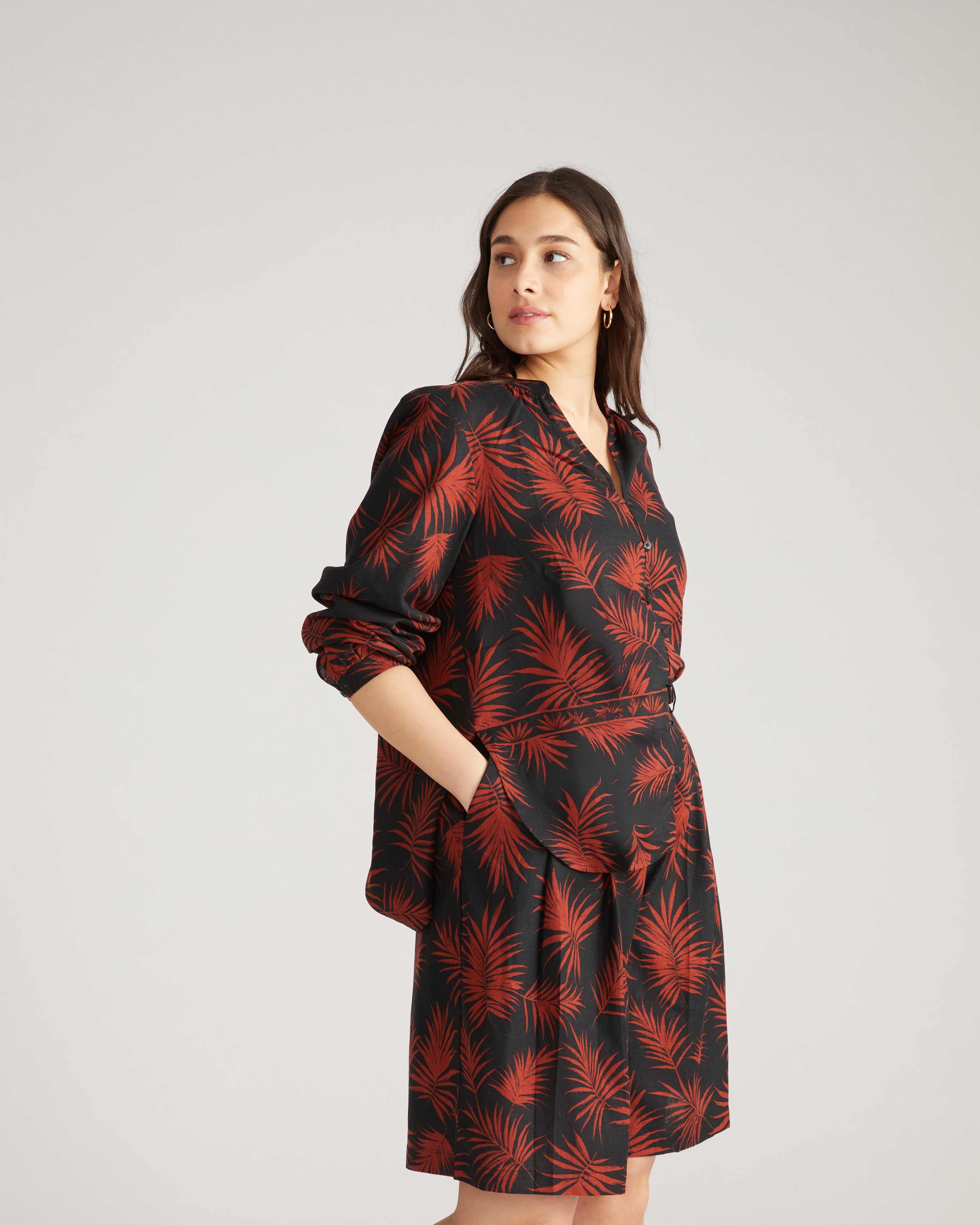 Avalon Linen Blend Blouse - Bohem Print