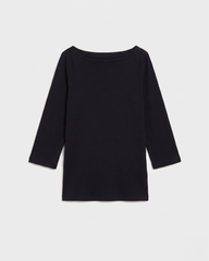 Belle Breton Stripe Jersey Tee - Solid Black