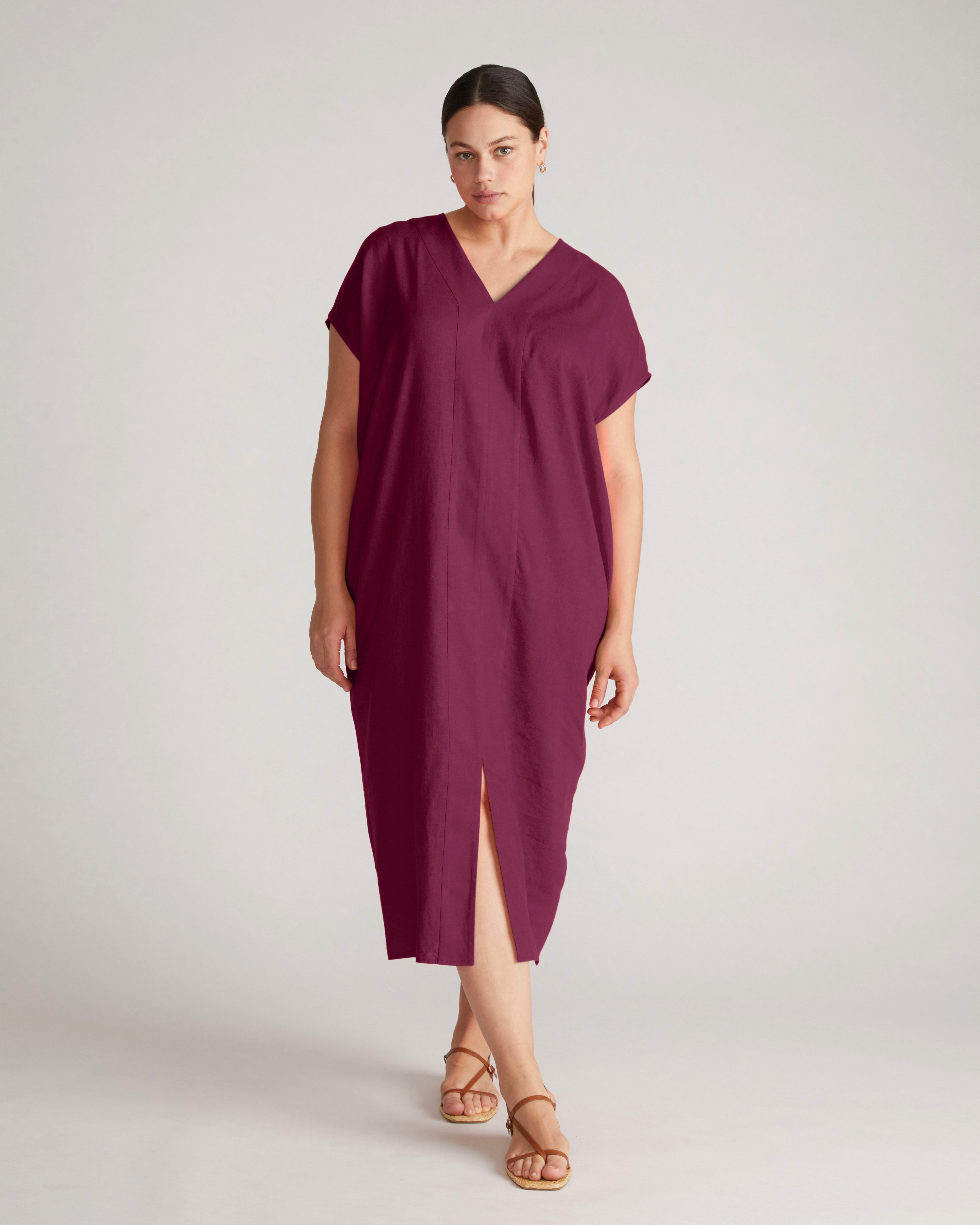 Cabana Linen Blend Kaftan - Acai