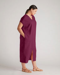 Cabana Linen Blend Kaftan - Acai
