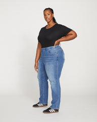 ComfortDenim Stovepipe Jeans 32 Inch - Western Blue Wash