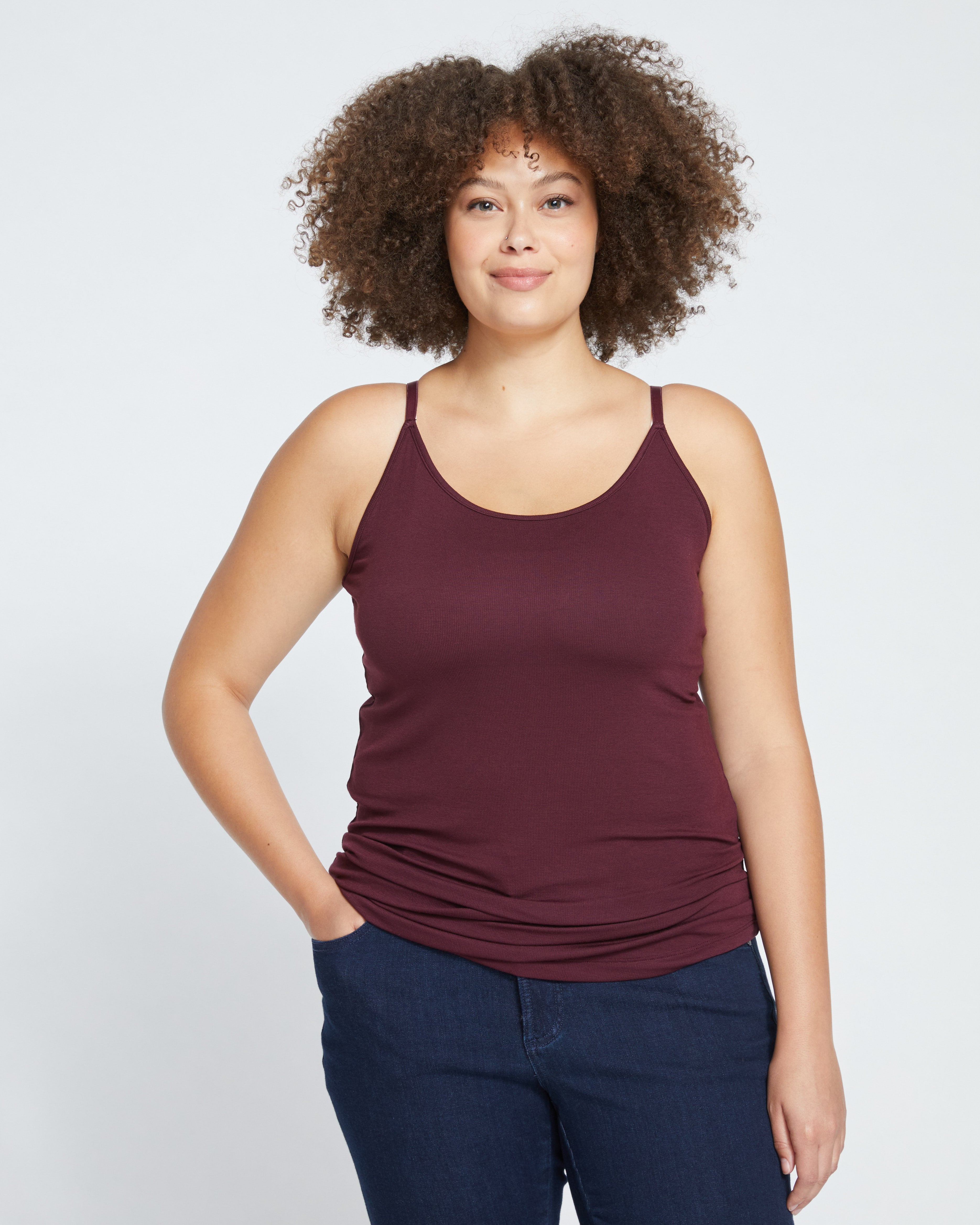 Cloud Rib Camisole - Black Cherry