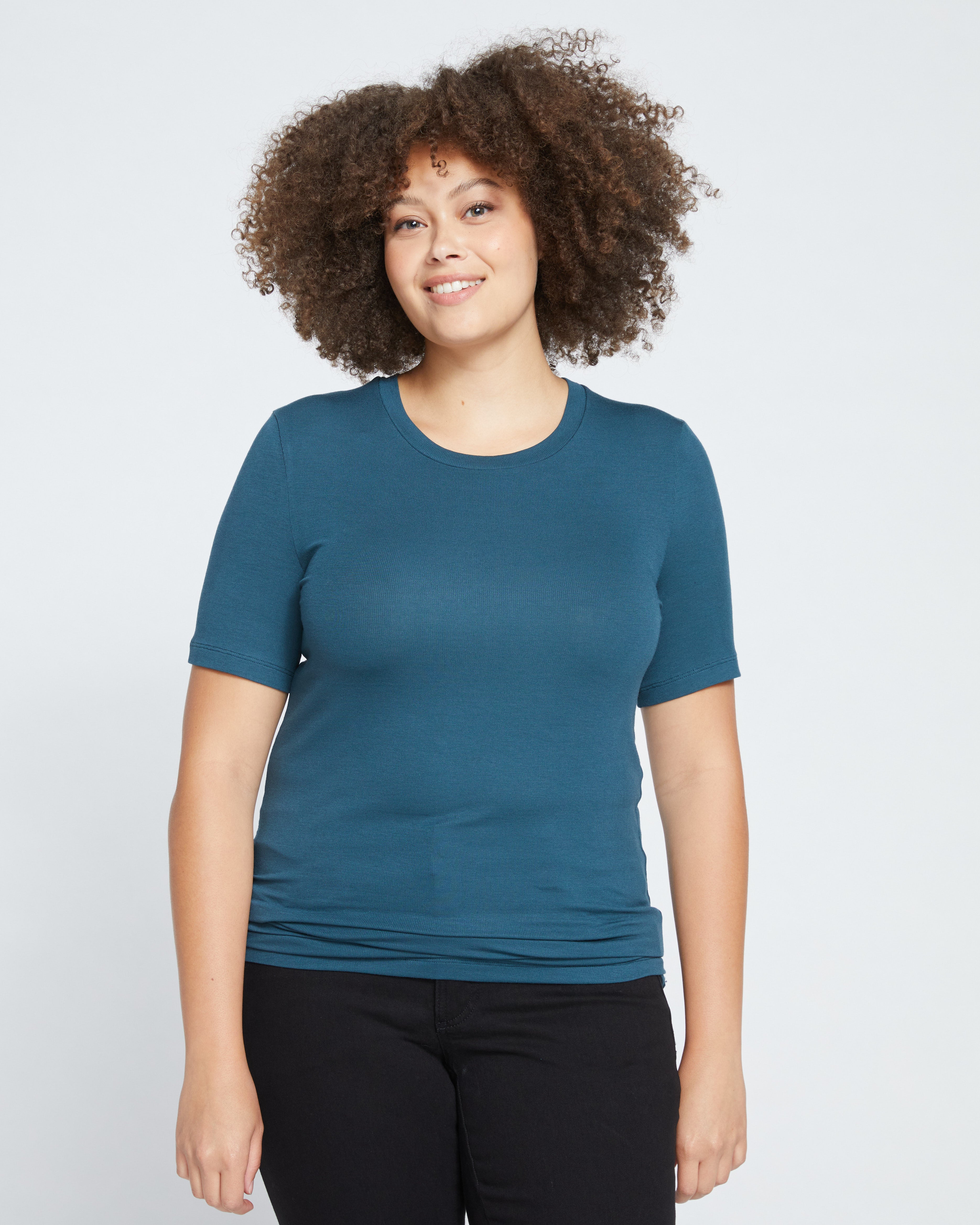 Cloud Rib Short Sleeve Crew Neck Tee - Deep Sea