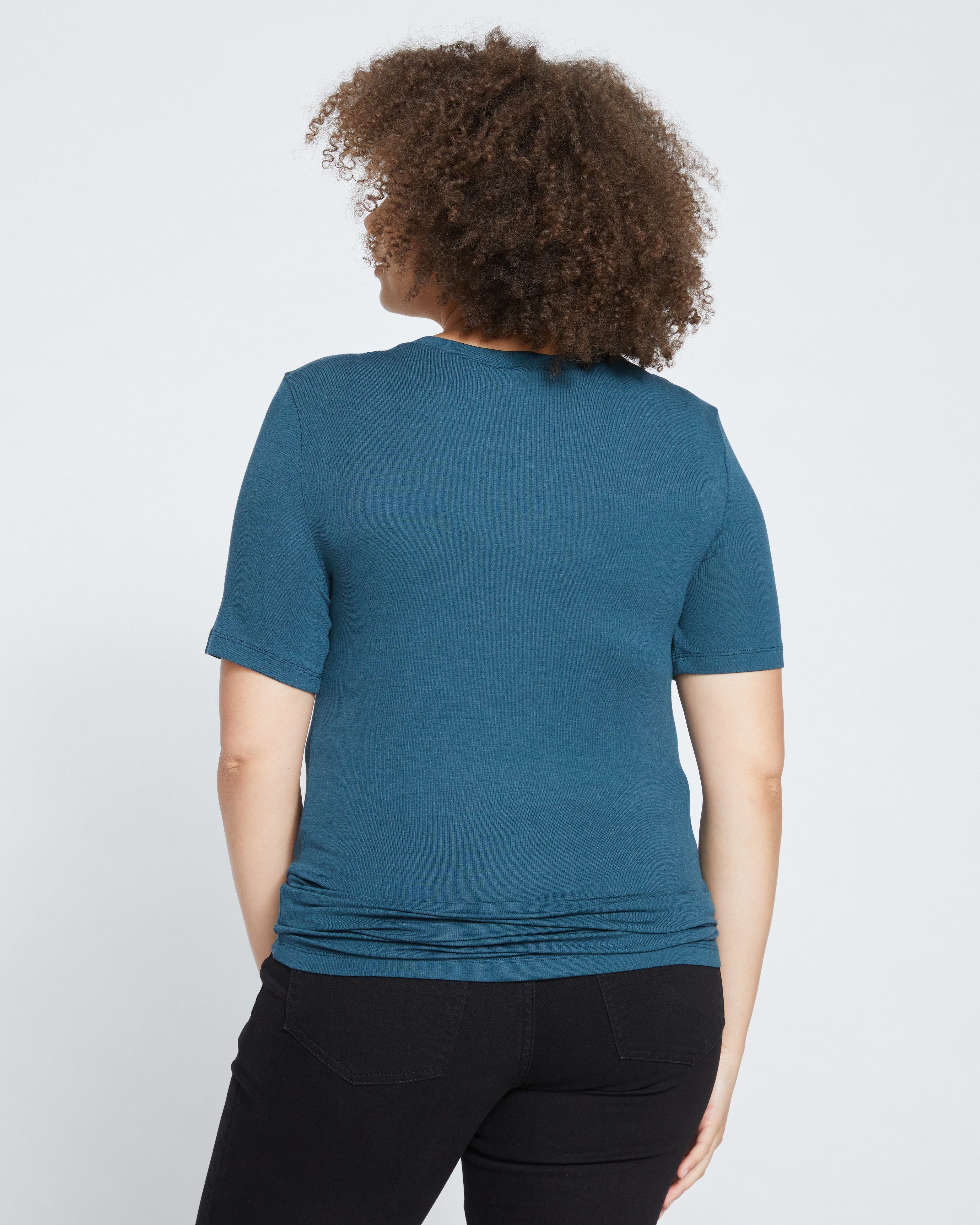 Cloud Rib Short Sleeve Crew Neck Tee - Deep Sea