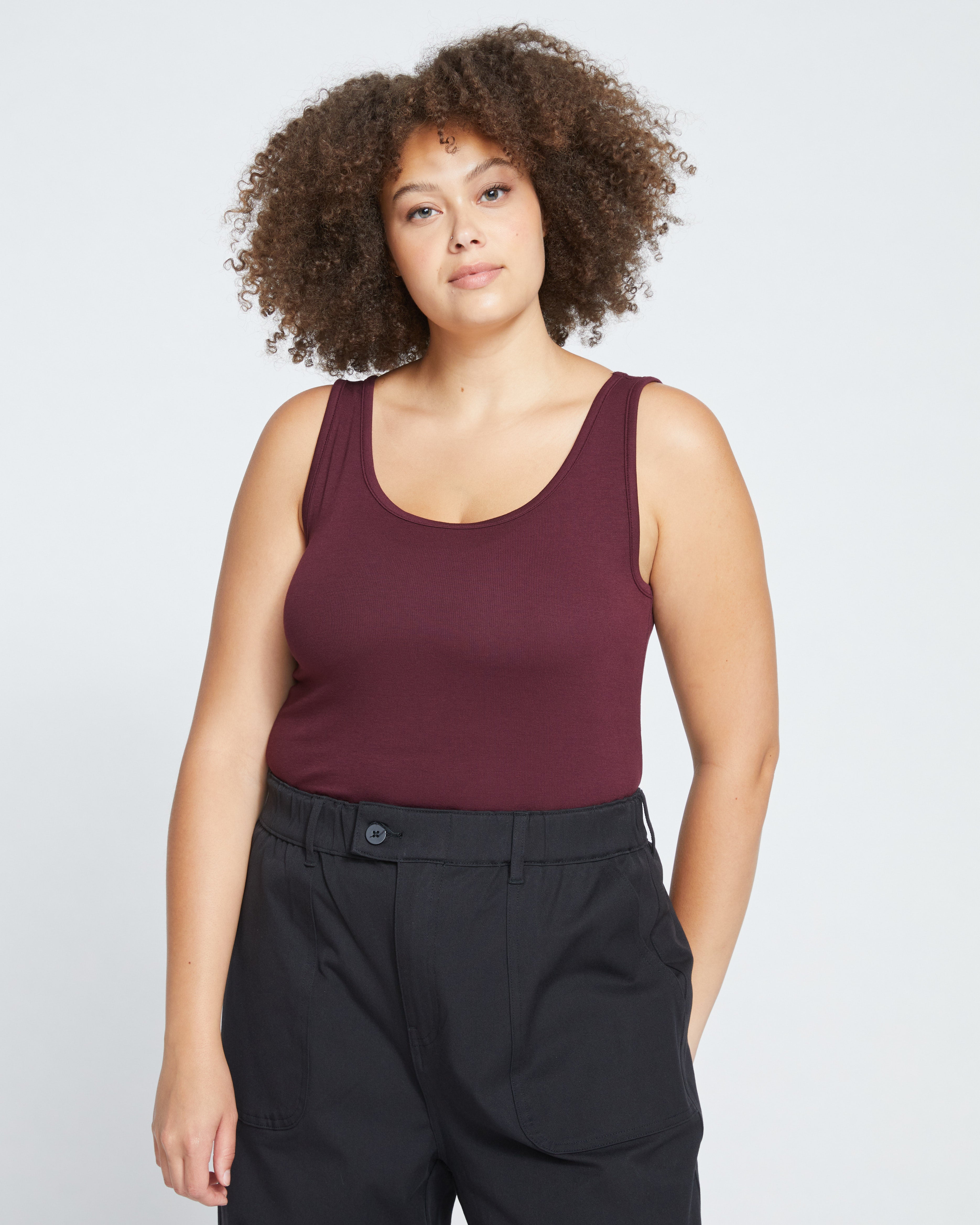Cloud Rib Tank - Black Cherry