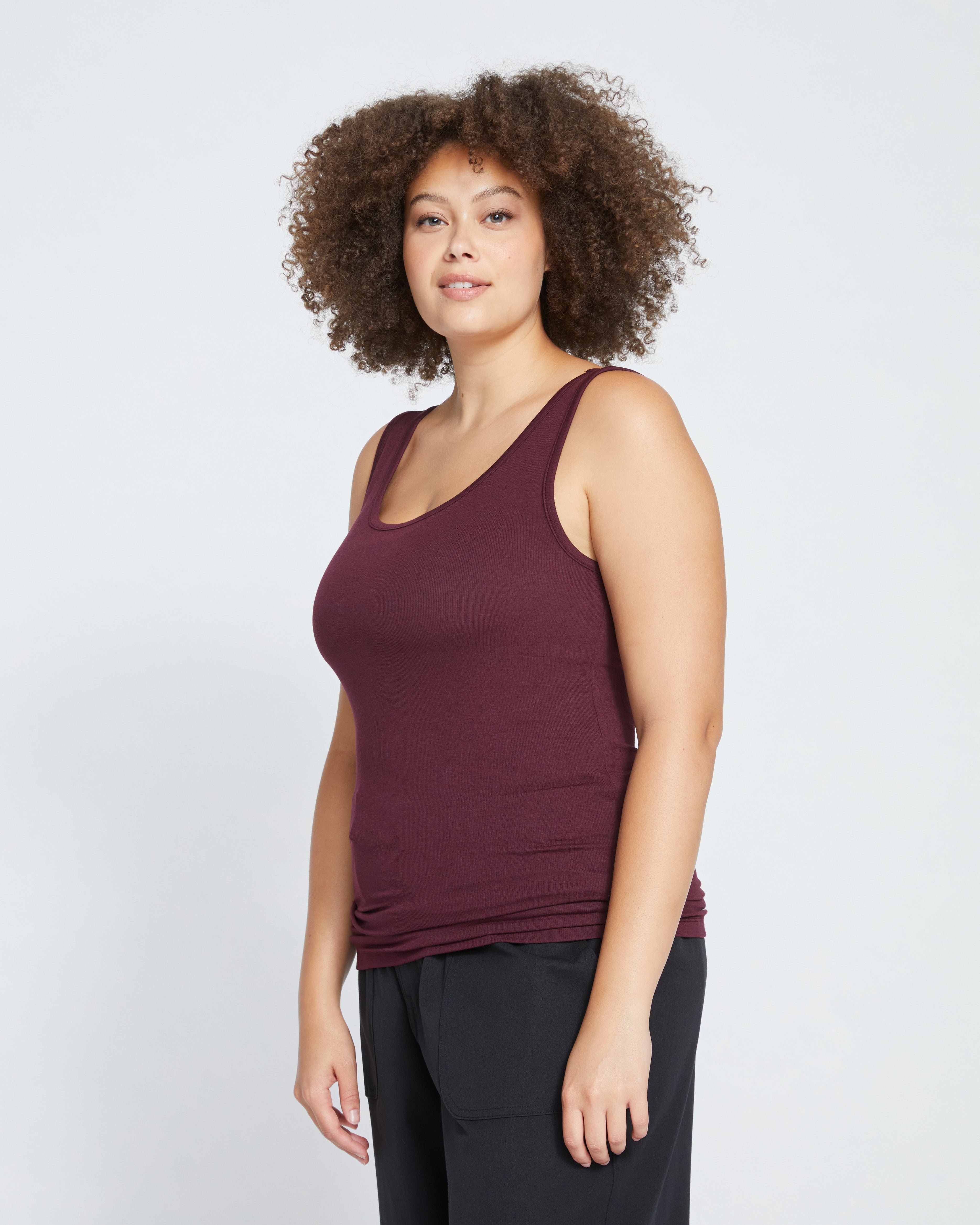 Cloud Rib Tank - Black Cherry