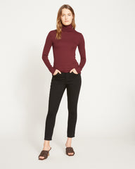 Cloud Rib Turtleneck - Black Cherry