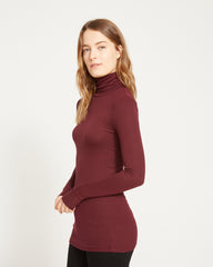 Cloud Rib Turtleneck - Black Cherry
