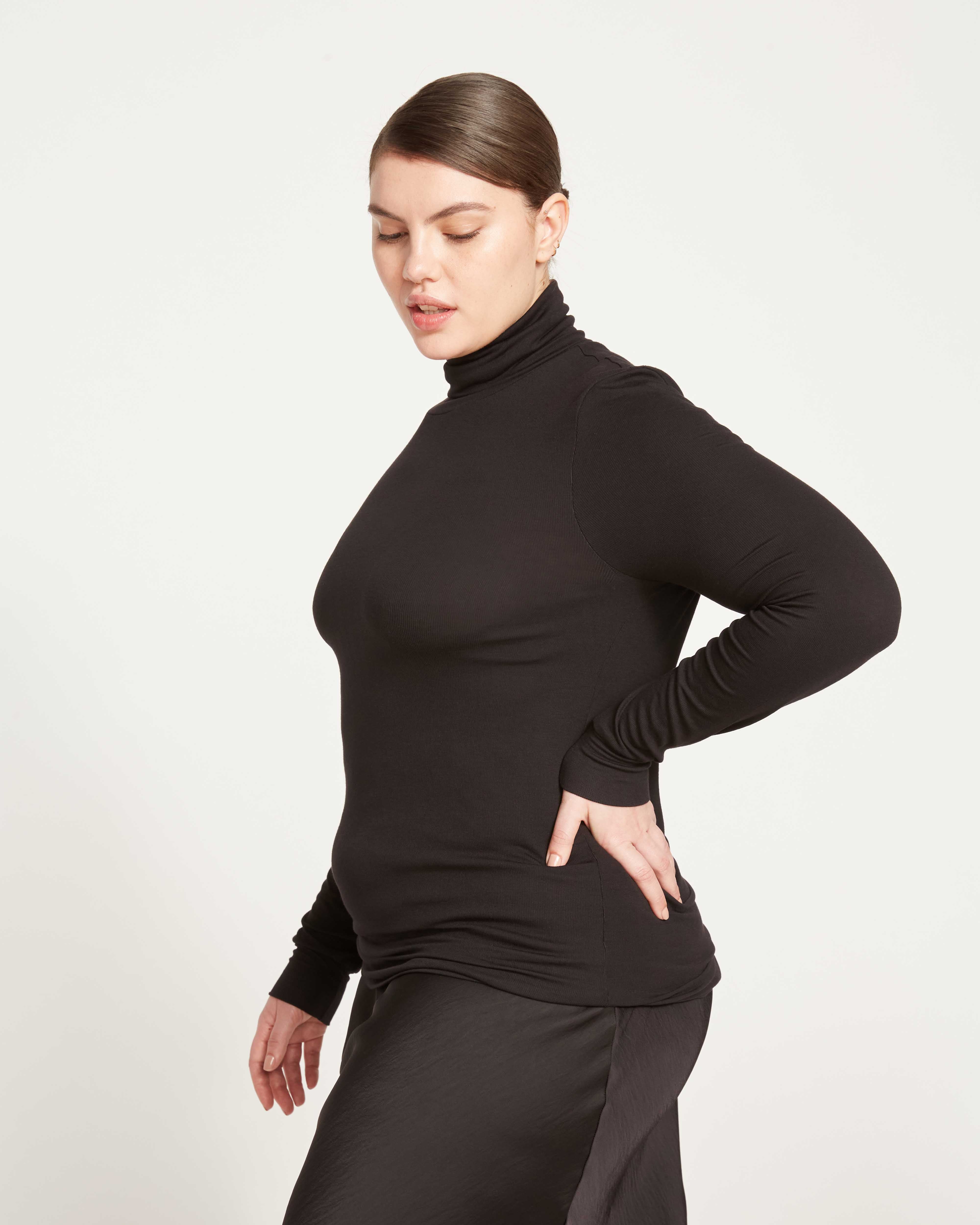 Cloud Rib Turtleneck - Black