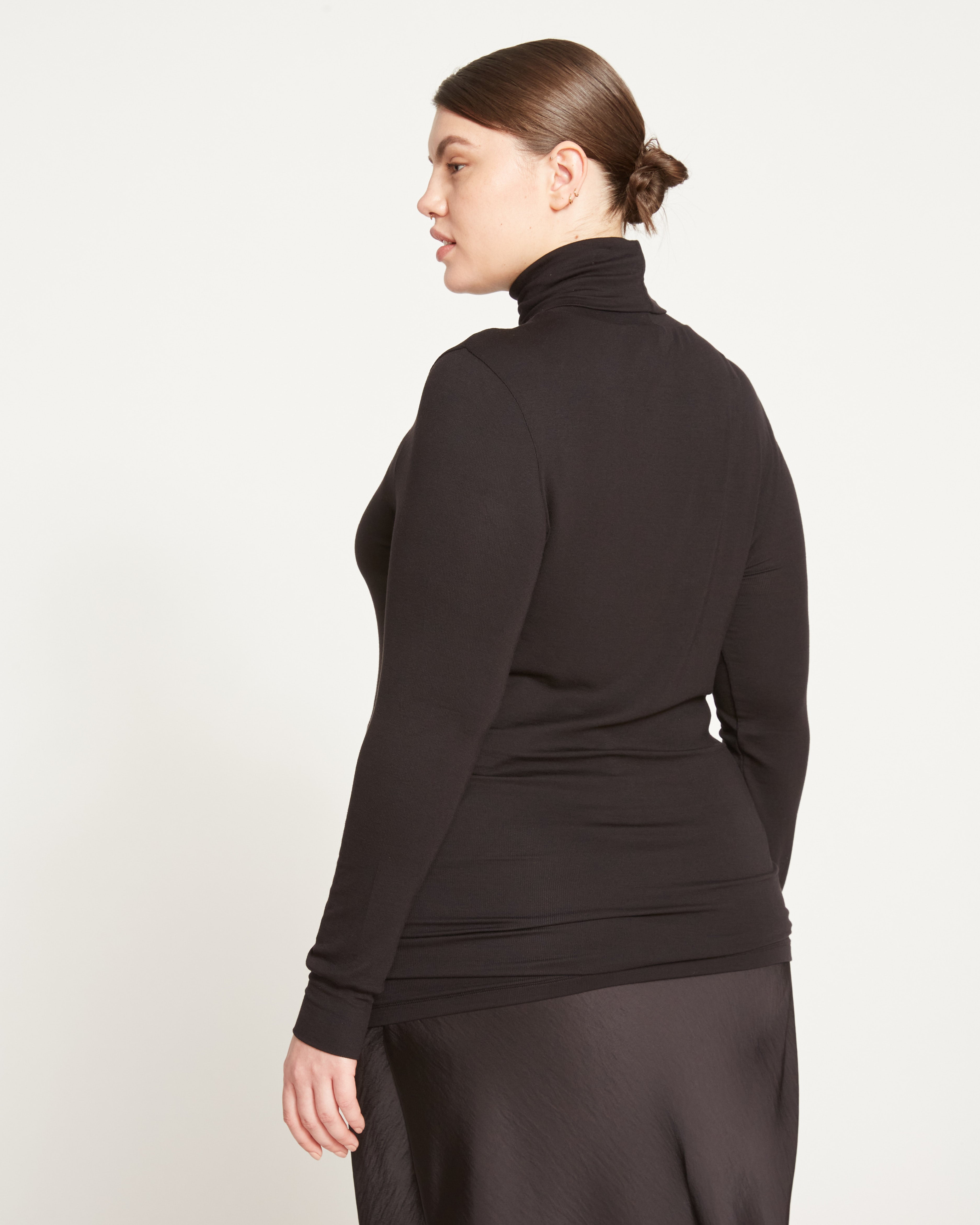 Cloud Rib Turtleneck - Black