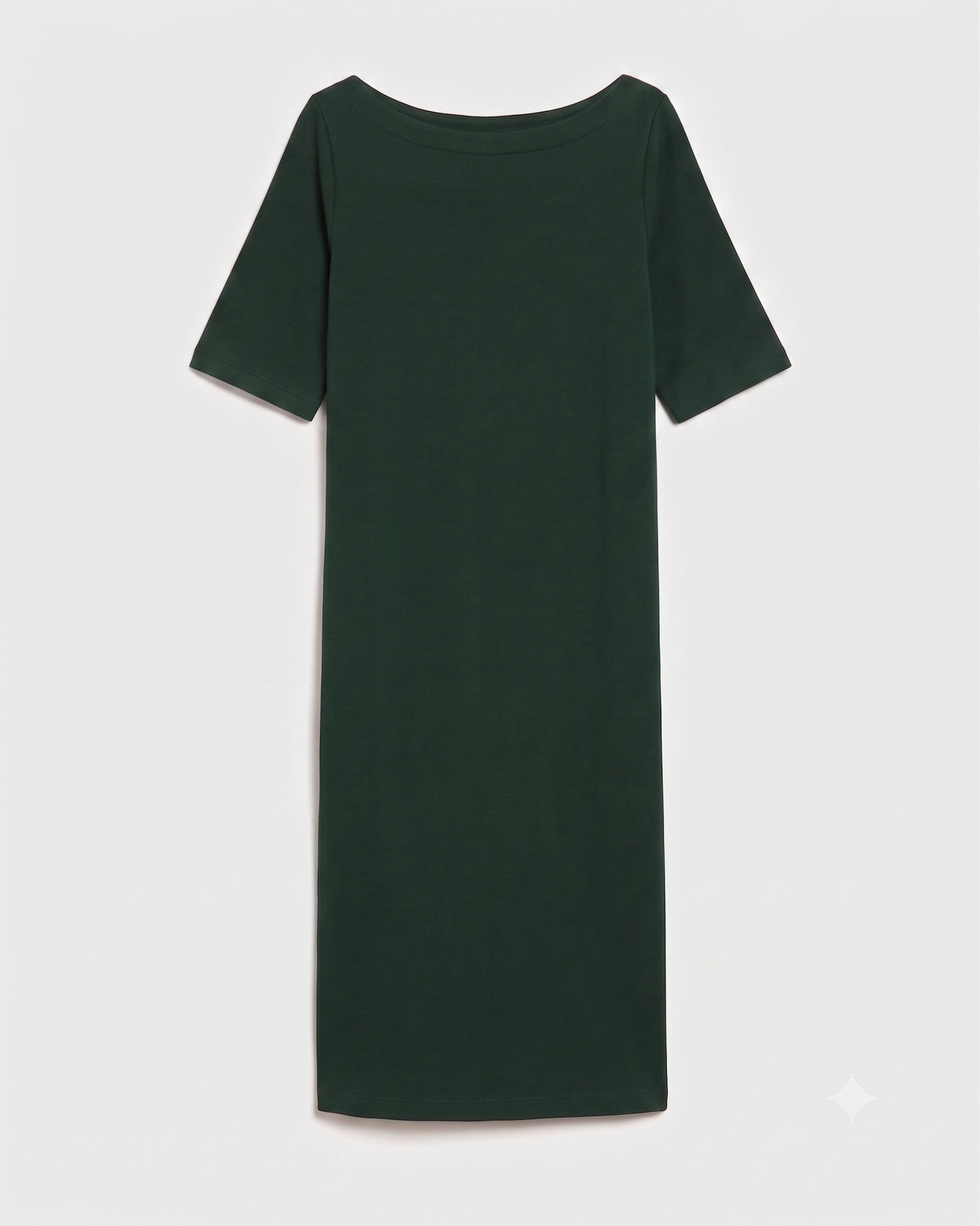 Belle Breton Stripe Jersey Dress - Solid Conifer