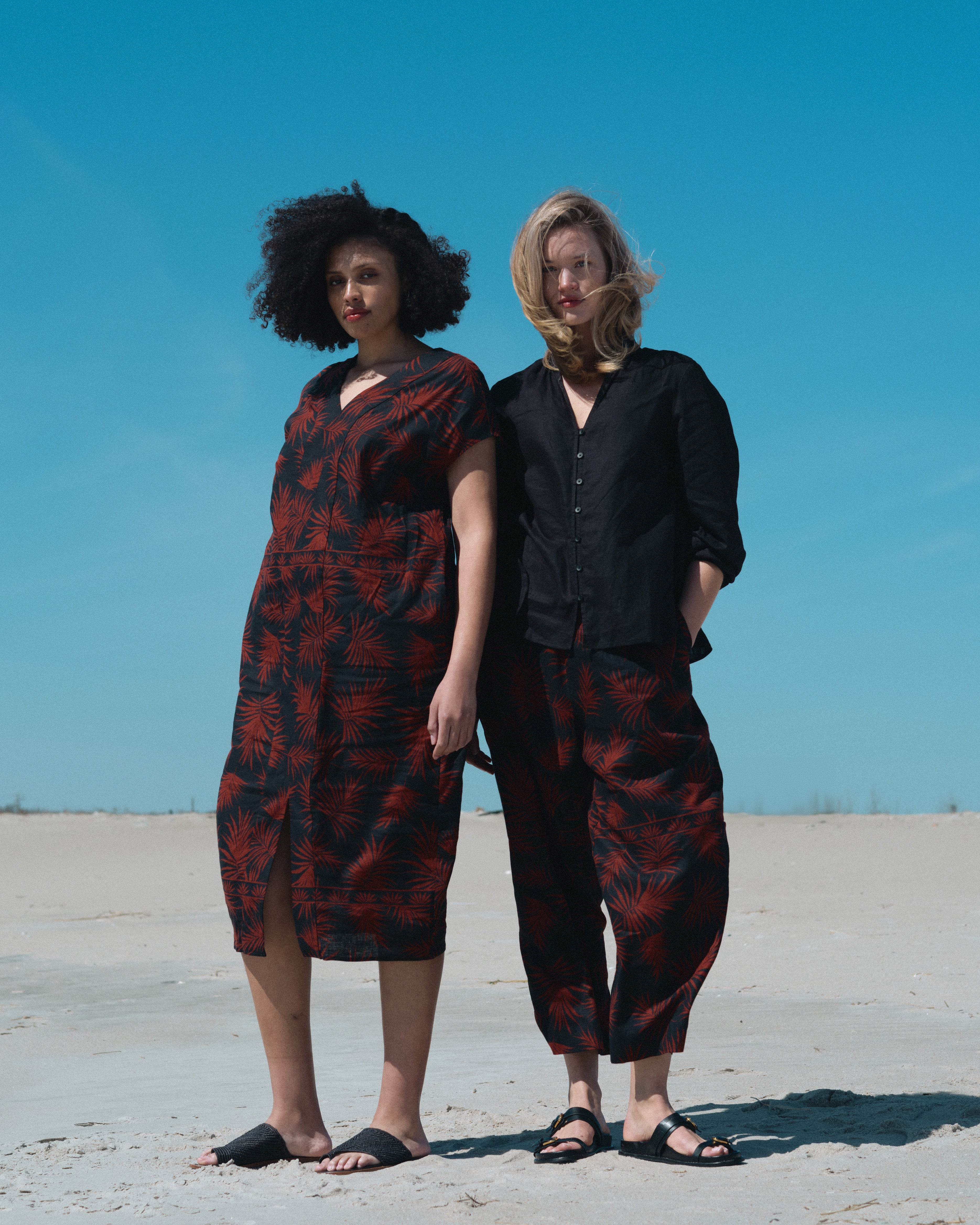 Cabana Linen Blend Kaftan - Bohem Print