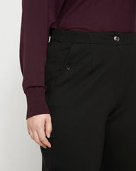Audrey Relaxed Uniform Ponte Workpant - Black