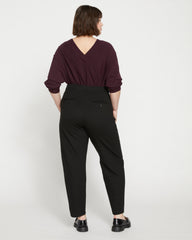 Audrey Relaxed Uniform Ponte Workpant - Black
