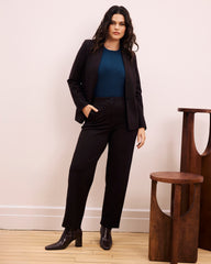 Audrey Relaxed Uniform Ponte Workpant - Espresso