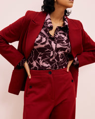 Audrey Relaxed Uniform Ponte Workpant - Garnet