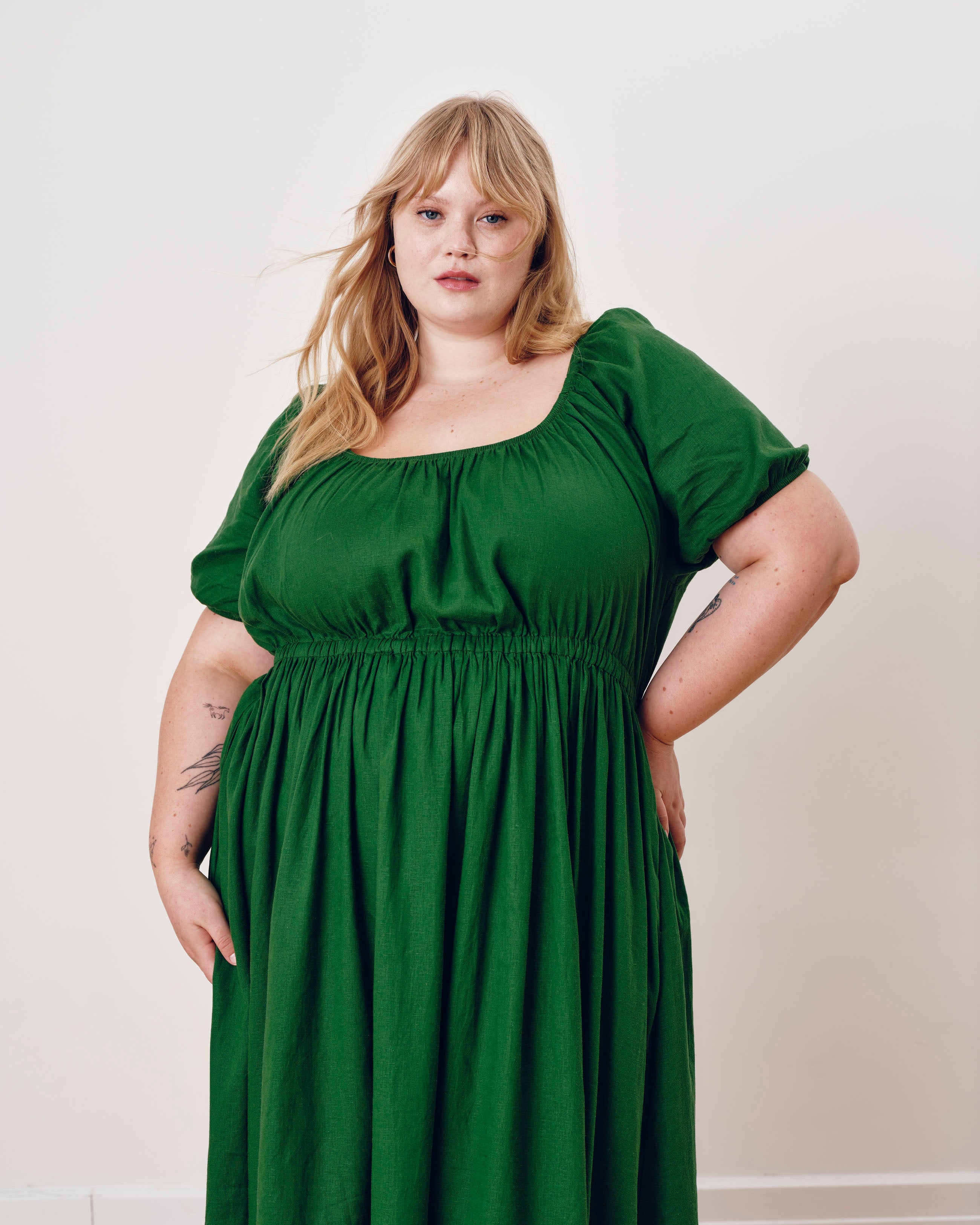 Andrea Linen Blend Dress - Jardin