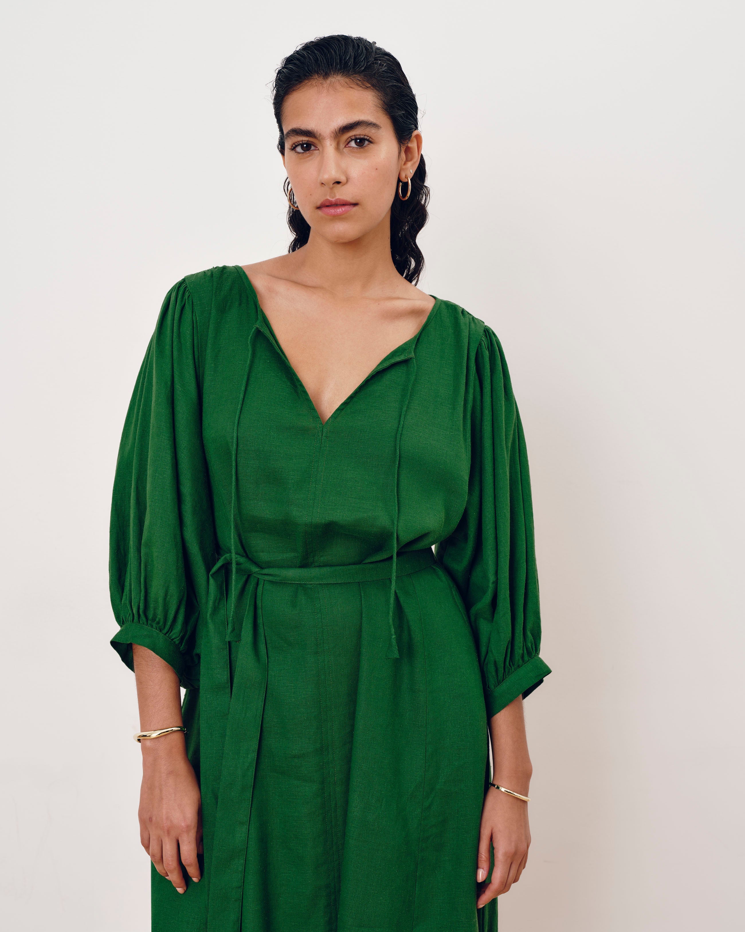 Amparo Linen Blend Dress - Jardin