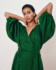 Amparo Linen Blend Dress - Jardin