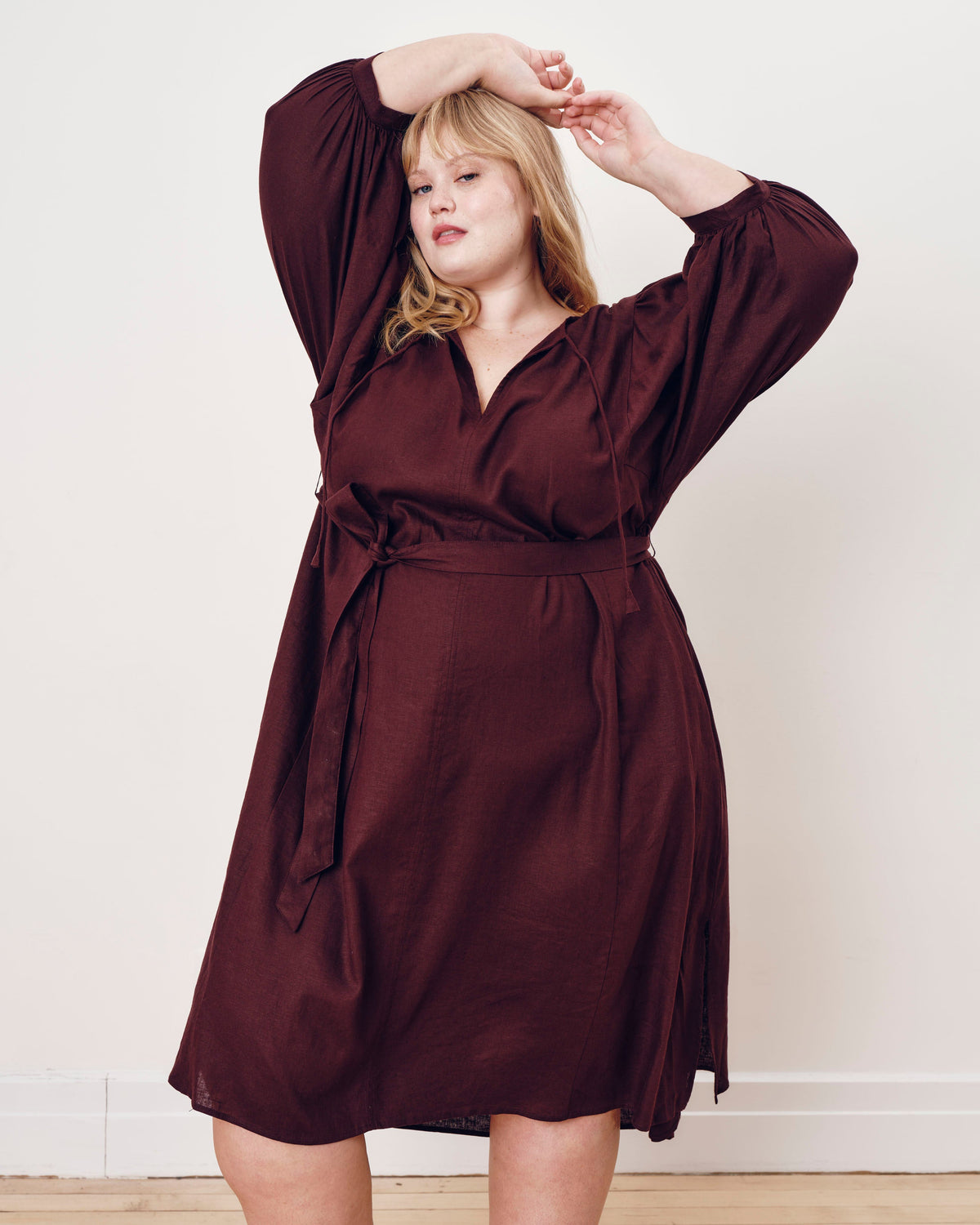 Amparo Linen Blend Dress - Brulee