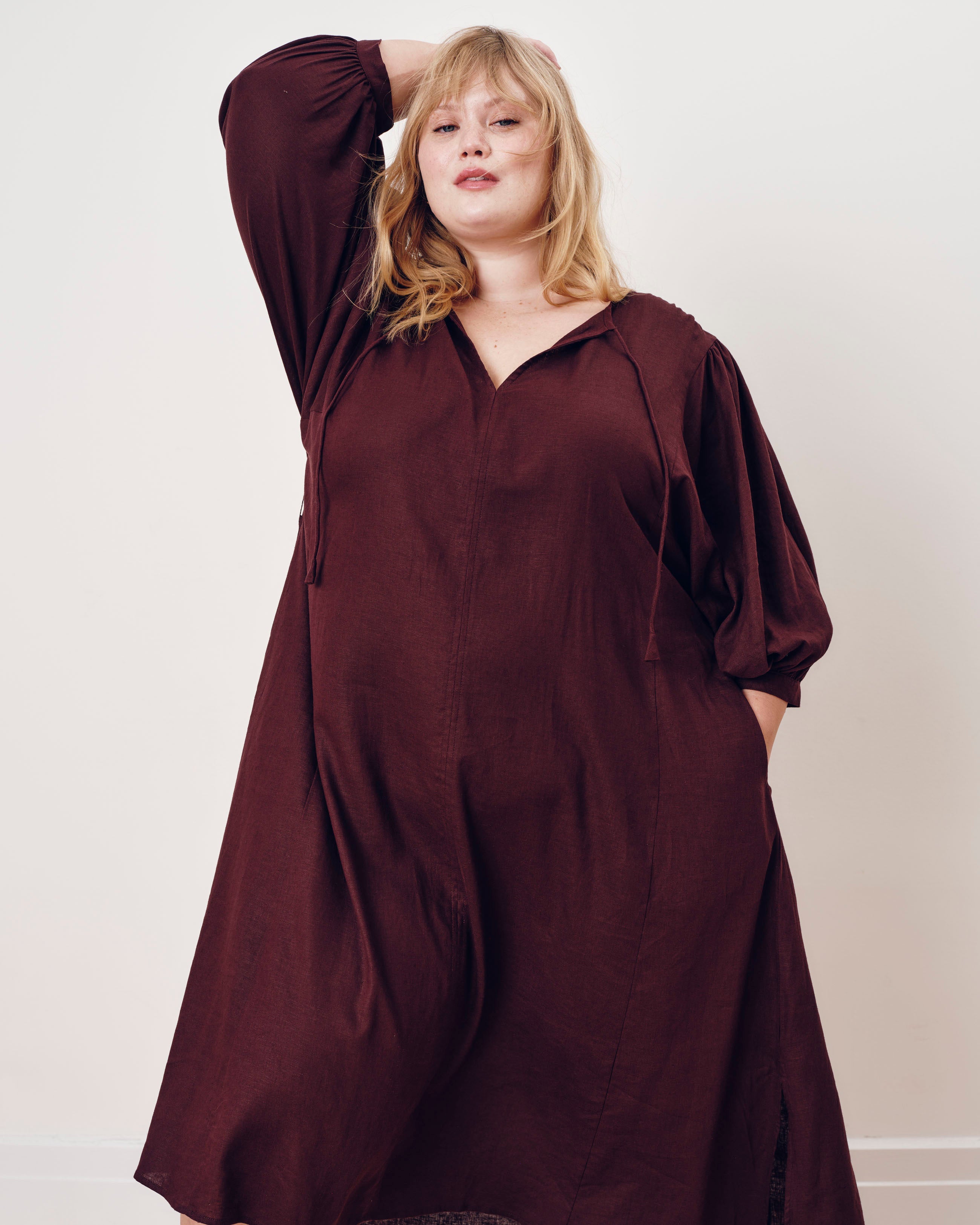 Amparo Linen Blend Dress - Brulee