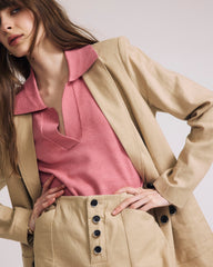 Coastal Linen Blend Blazer - Danish Coffee