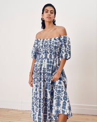 Andrea Linen Blend Dress - Rococo Beach Print