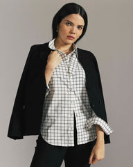 Bianca Double Breasted Ponte Blazer - Black