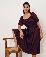 Andrea Linen Blend Dress - Brulee