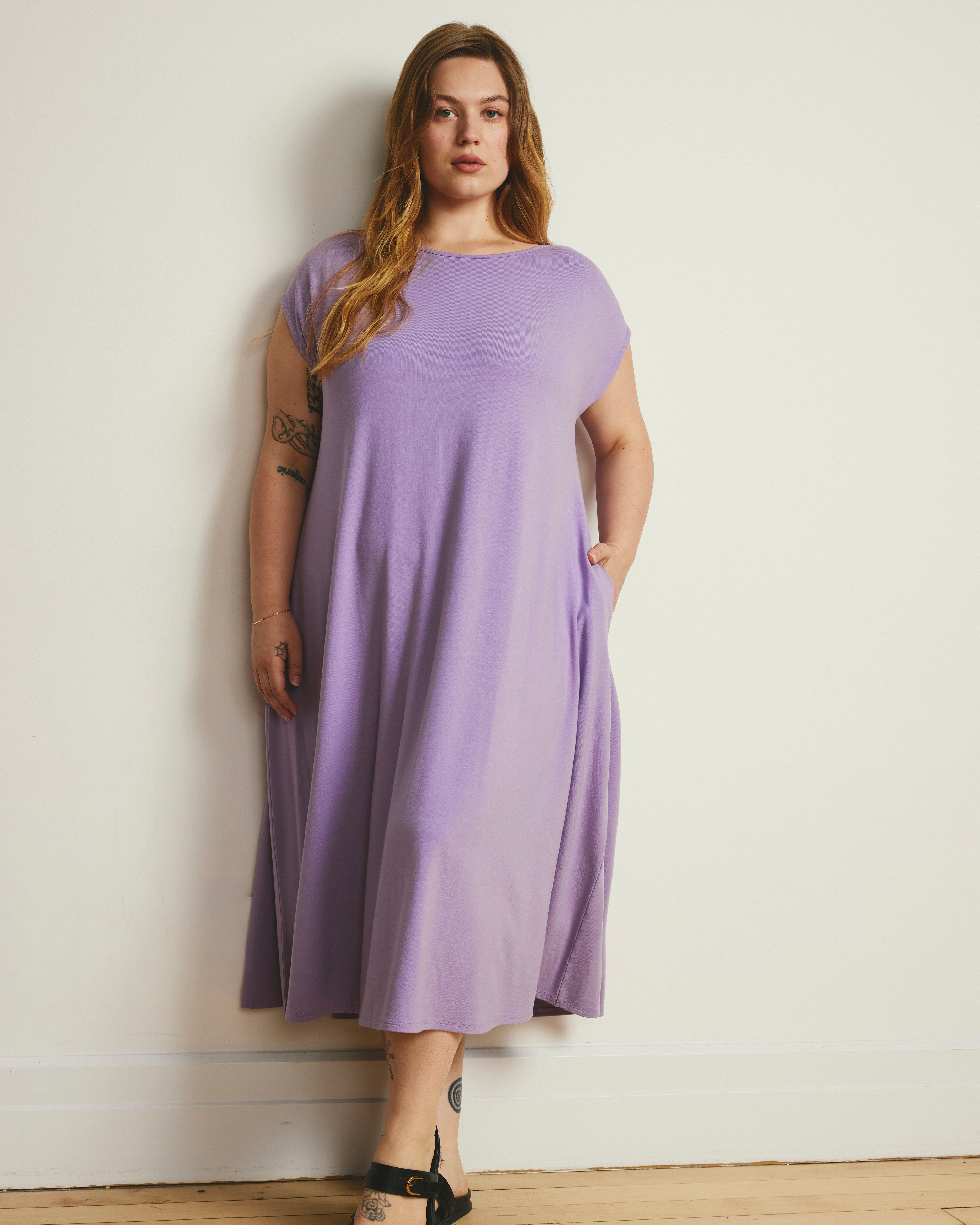 Capri Divine Jersey Flared Dress - Spring Iris