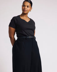 Carey Ribbed Sweetheart Tee - Espresso