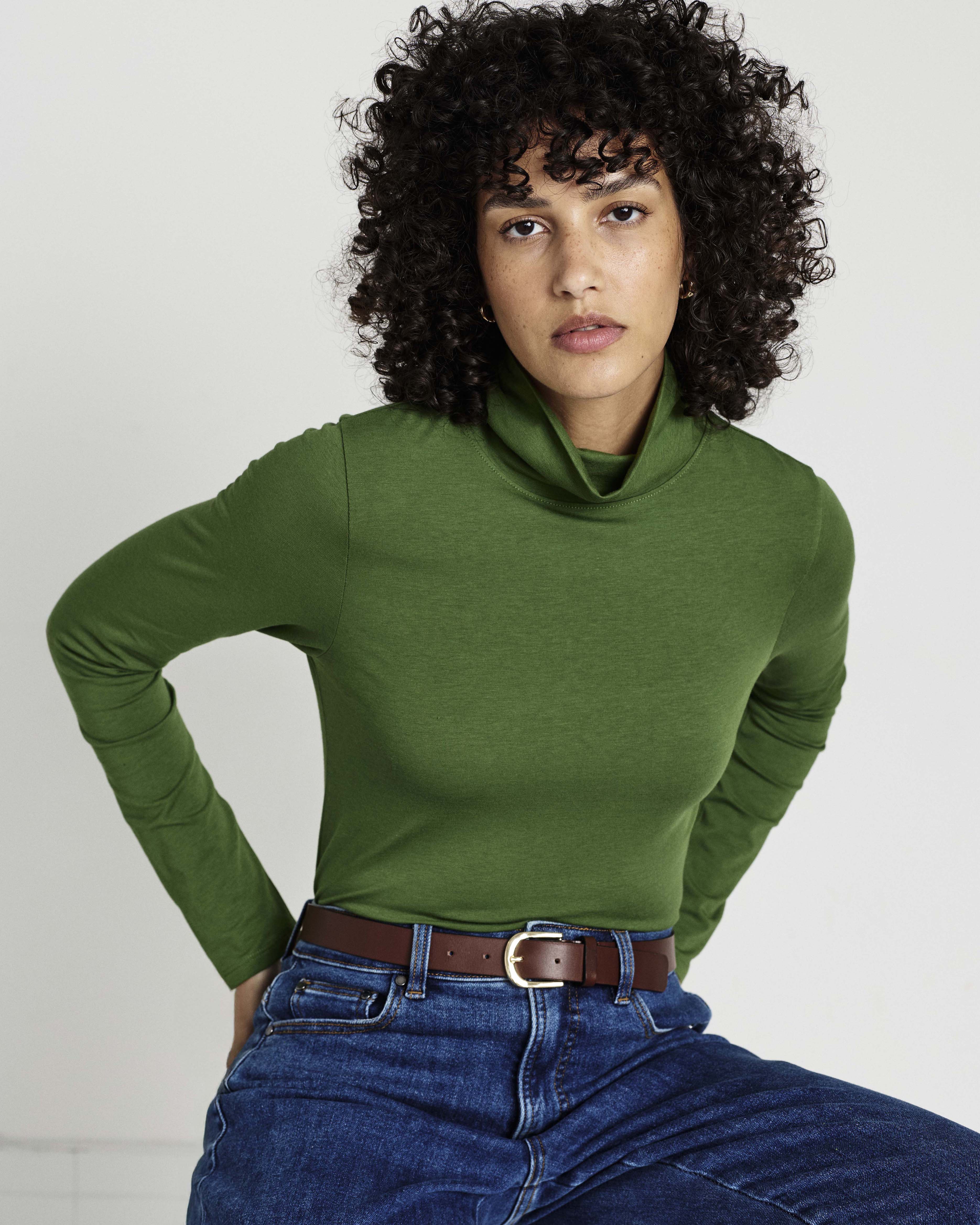 Close Fit Turtleneck - Garden Green