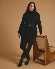 Cloud Rib Turtleneck - Black