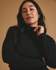 Cloud Rib Turtleneck - Black