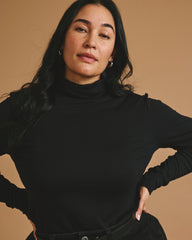 Cloud Rib Turtleneck - Black