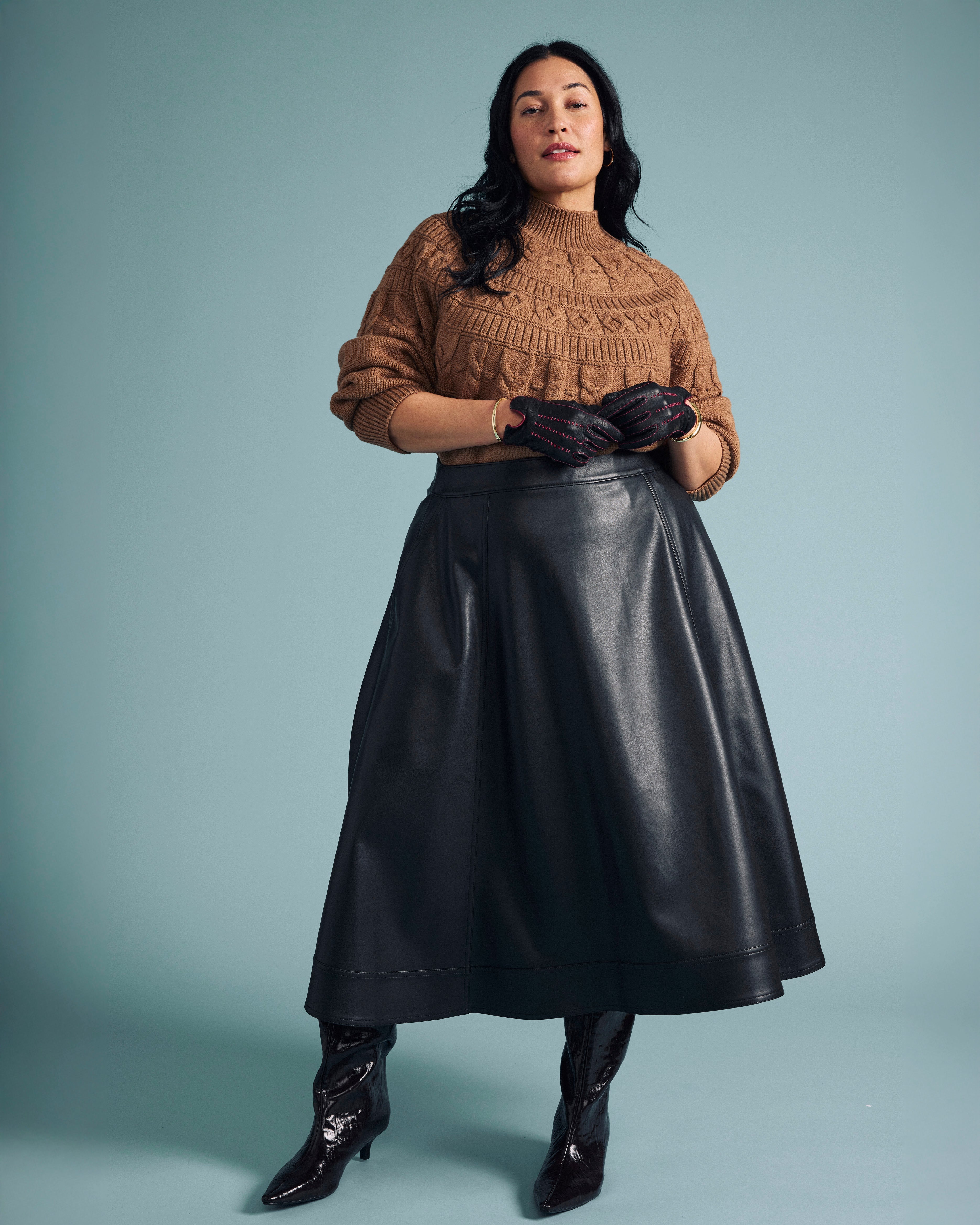 Charlotte Faux Leather Skirt - Black