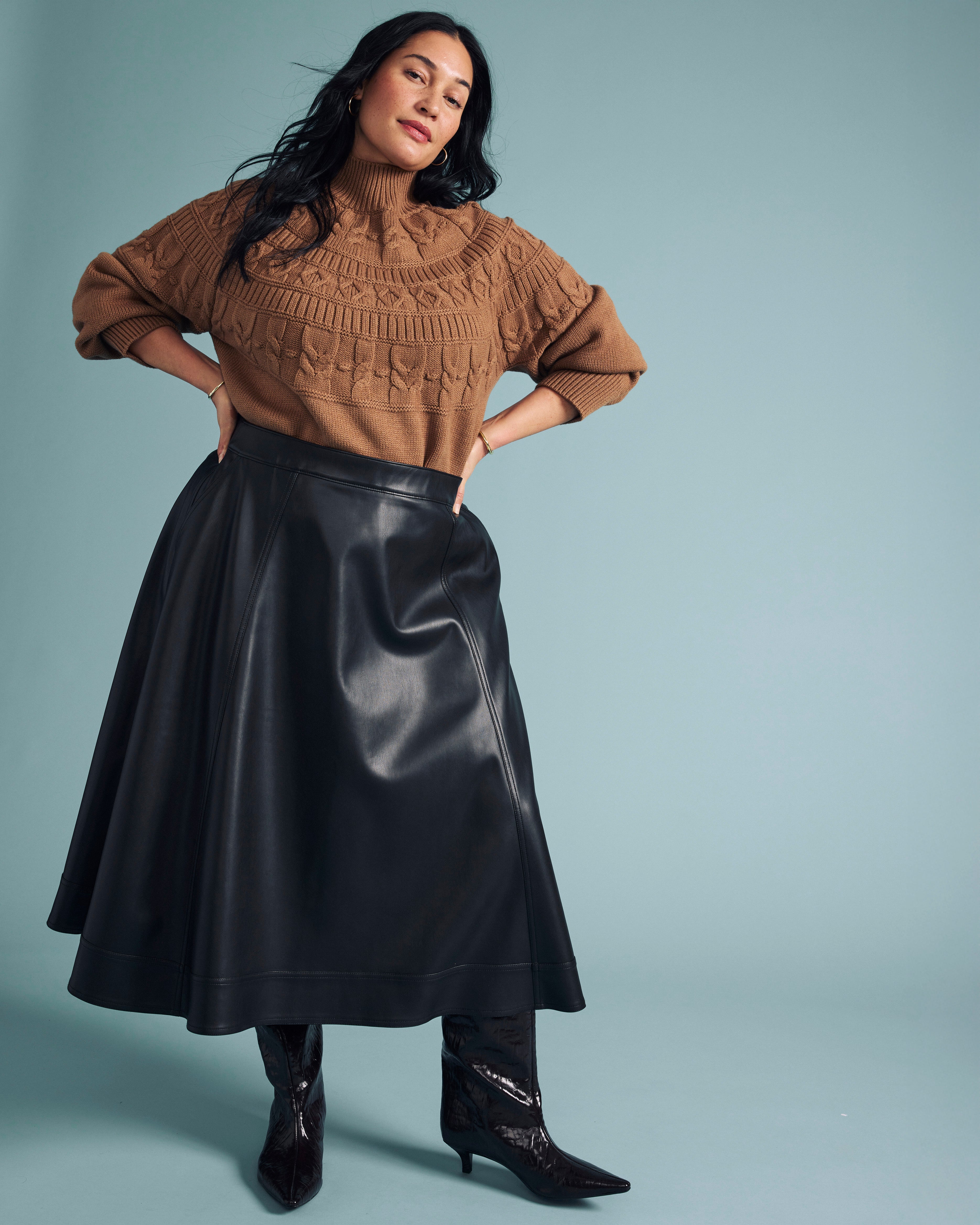 Charlotte Faux Leather Skirt - Black