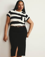 Breton Stripe Garcon Tee - Ecru/Black Rugby Stripe