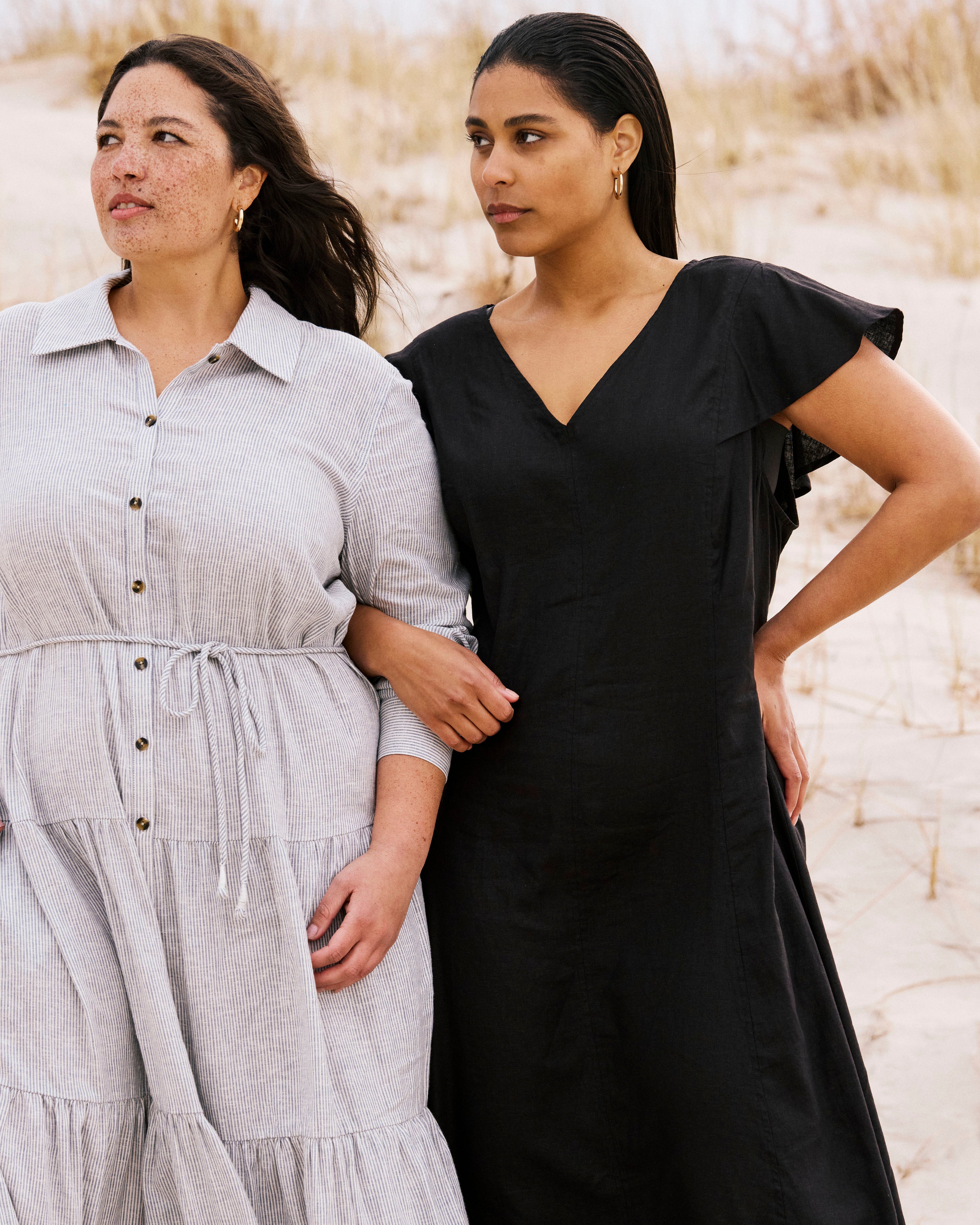Alix Linen Blend Shirtdress - Beach Stripe