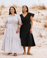 Alix Linen Blend Shirtdress - Beach Stripe