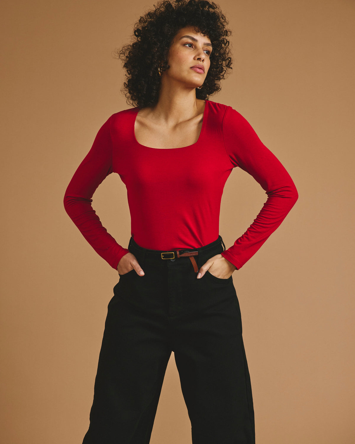 Agatha Liquid Jersey Top - New York Red