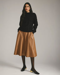 Charlotte Faux Leather Skirt - Classic Camel