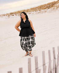 Adelaide Sleeveless Linen Blend Shirt - Black