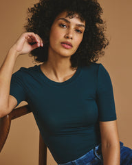 Cloud Rib Short Sleeve Crew Neck Tee - Deep Sea