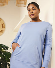 Bree Sweatshirt Dress - Graceful Blue
