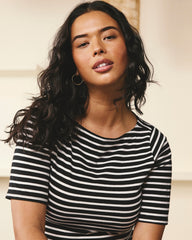 Belle Breton Stripe Jersey Dress - Black/White Stripe