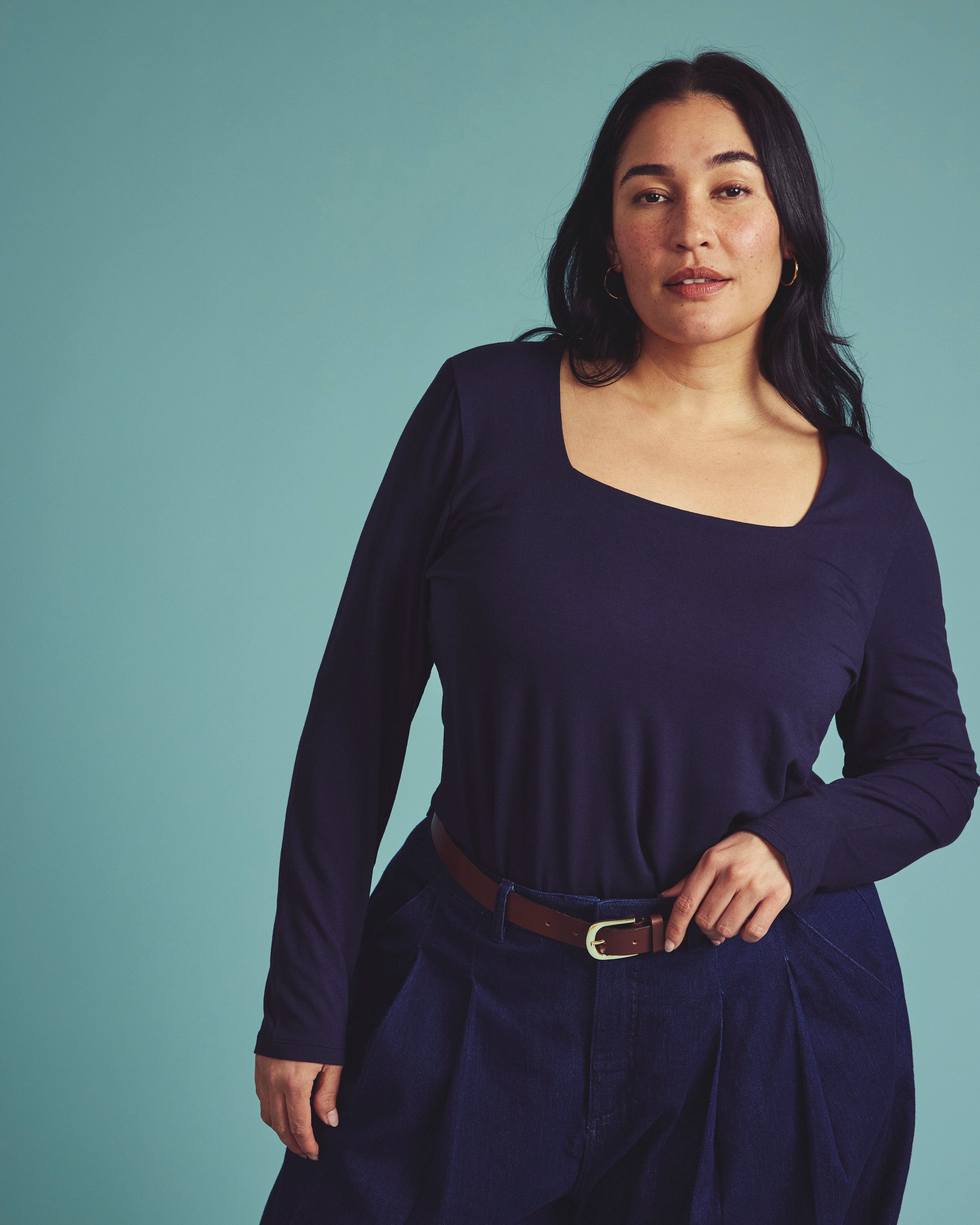 Agatha Liquid Jersey Top - Midnight