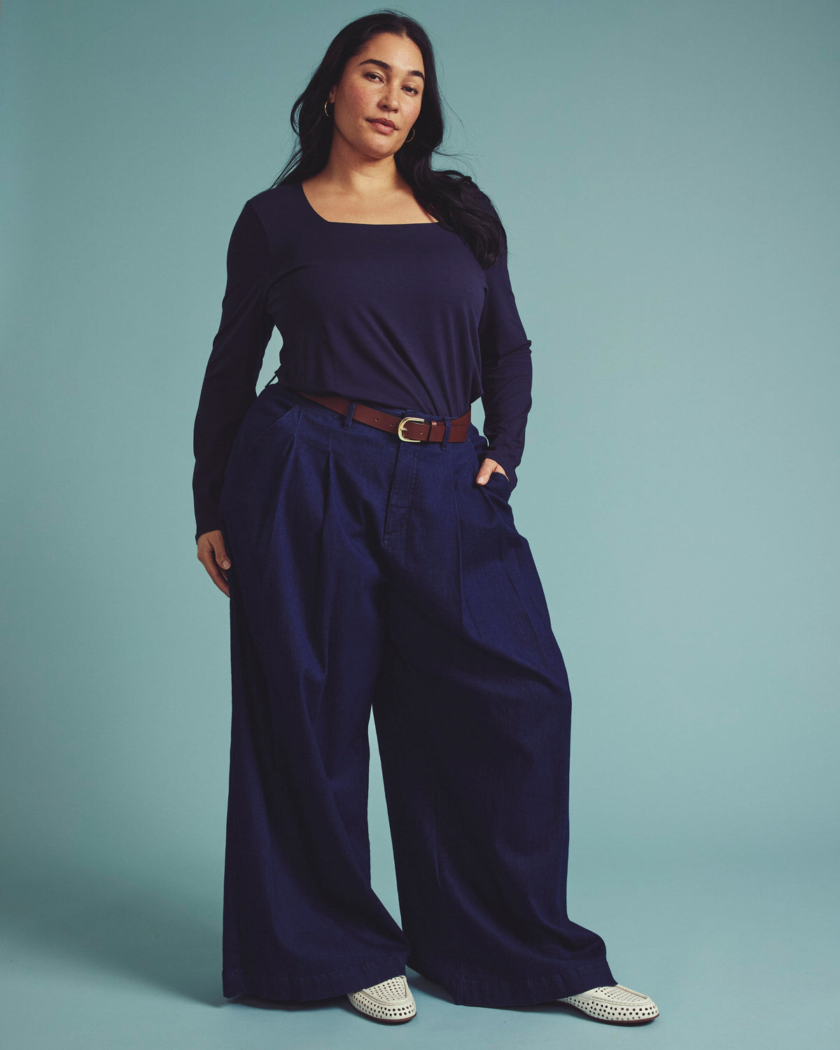 Agatha Liquid Jersey Top - Midnight