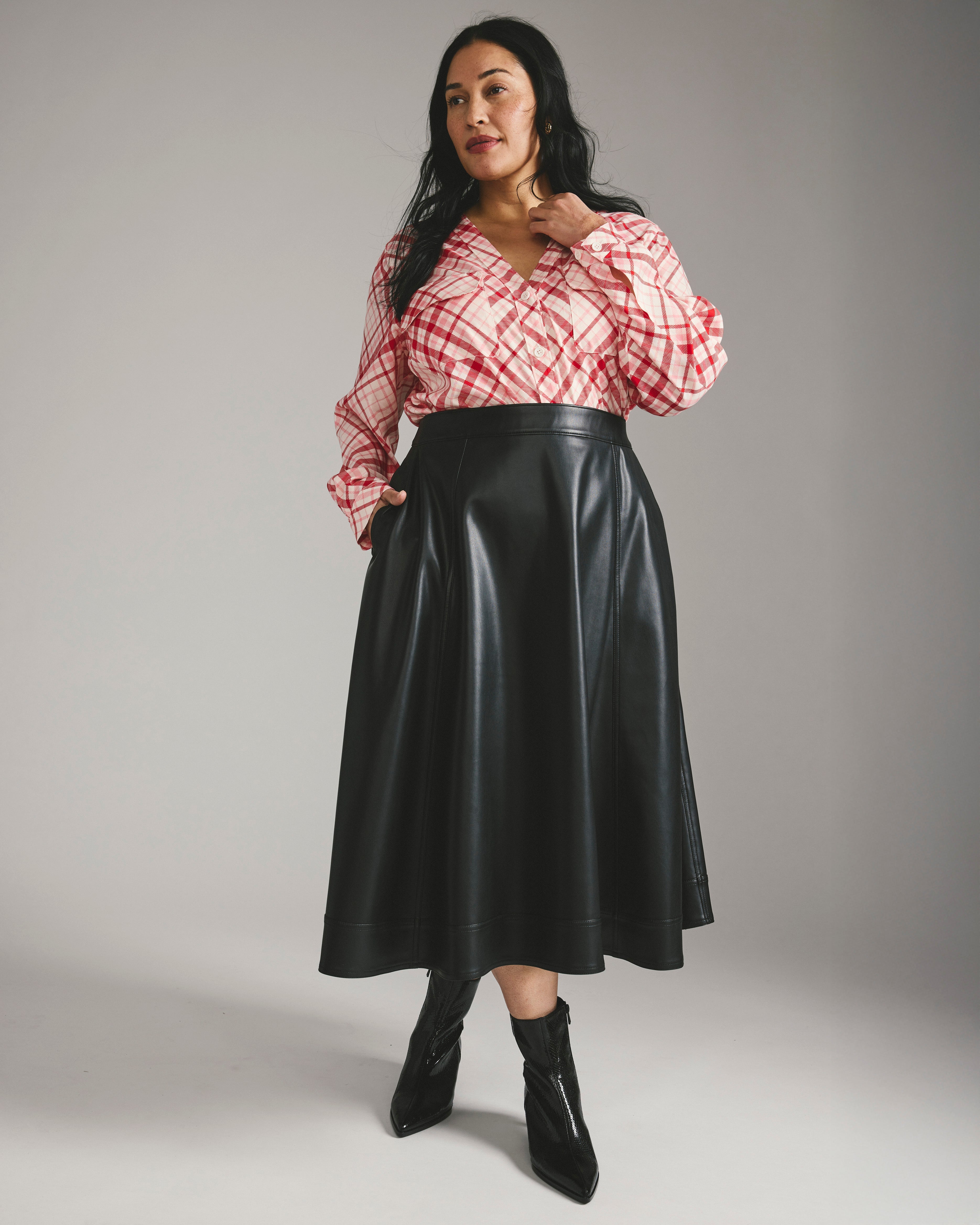 Charlotte Faux Leather Skirt - Black
