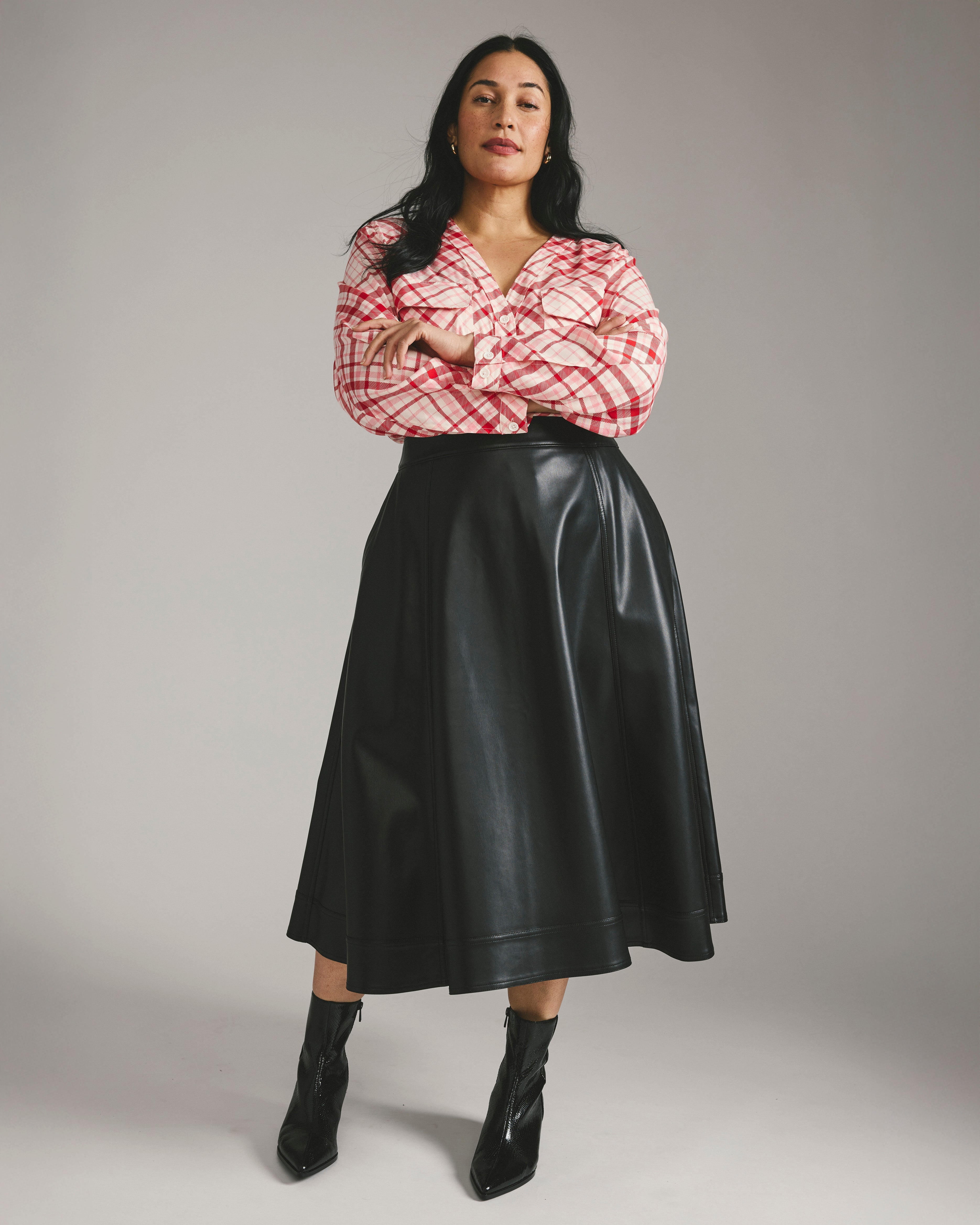 Charlotte Faux Leather Skirt - Black